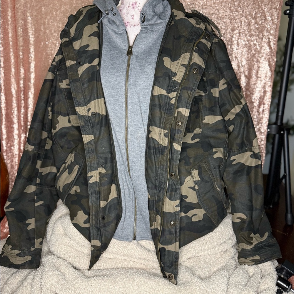 Levi's Cream and Gray Sherpa Jacket
